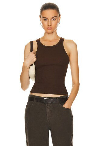 High Neck Fitted Tank Top | FWRD 