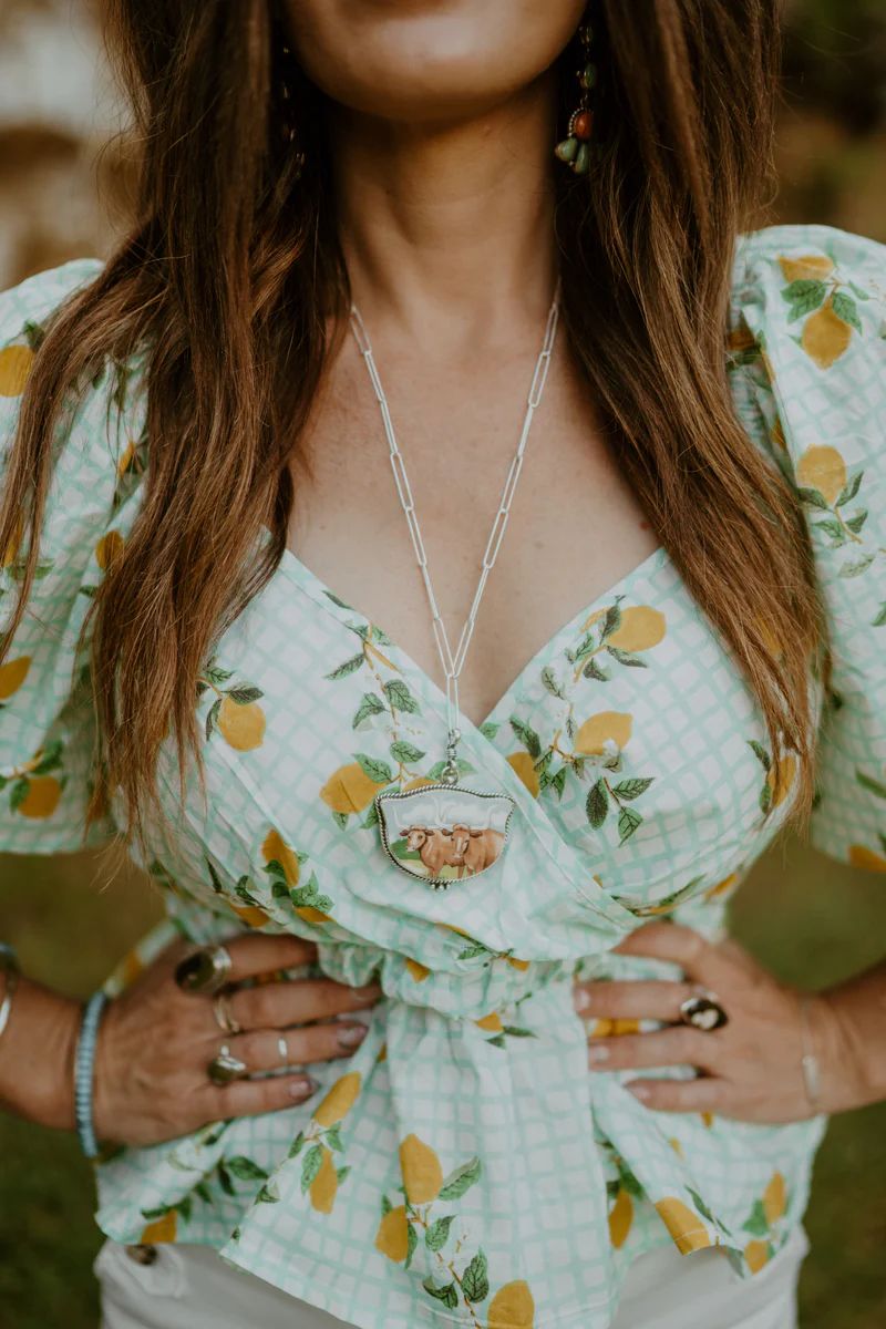 Double Longhorn Necklace | Goldie Lew Jewelry