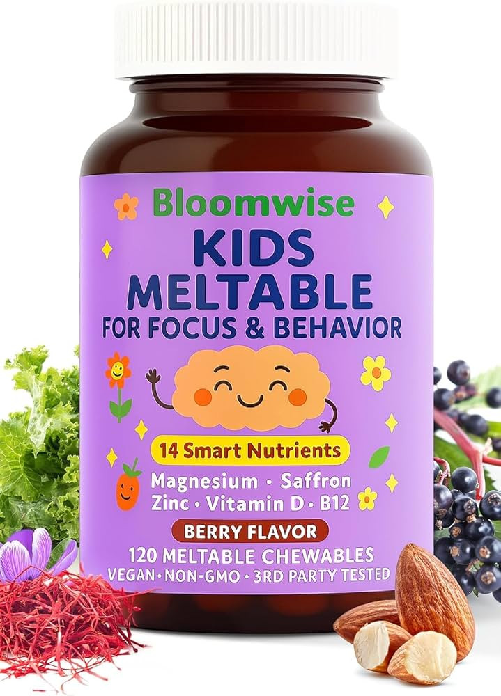 Bloomwise Kids Magnesium Glycinate & Saffron for Kids Meltable Supplements | Amazon (US)
