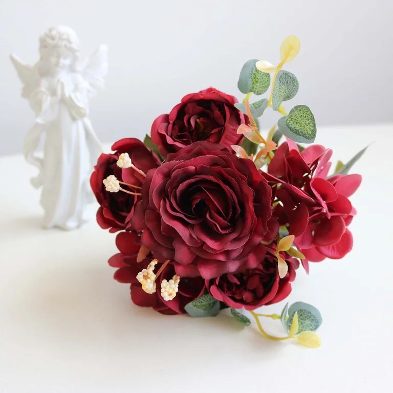 Lksixu Artificial Flowers Realistic Peony Silk Flowers Decoration, No Fade Faux Plant Bouquet Vas... | Walmart (US)