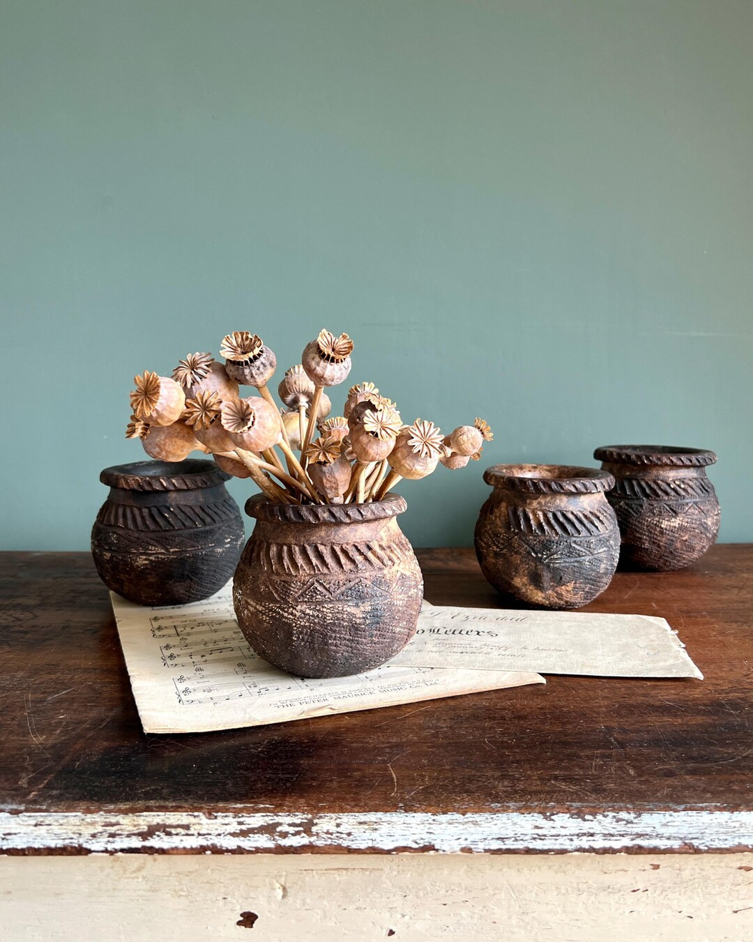 Aged Clay Decorative Pot Vase - Etsy | Etsy (US)