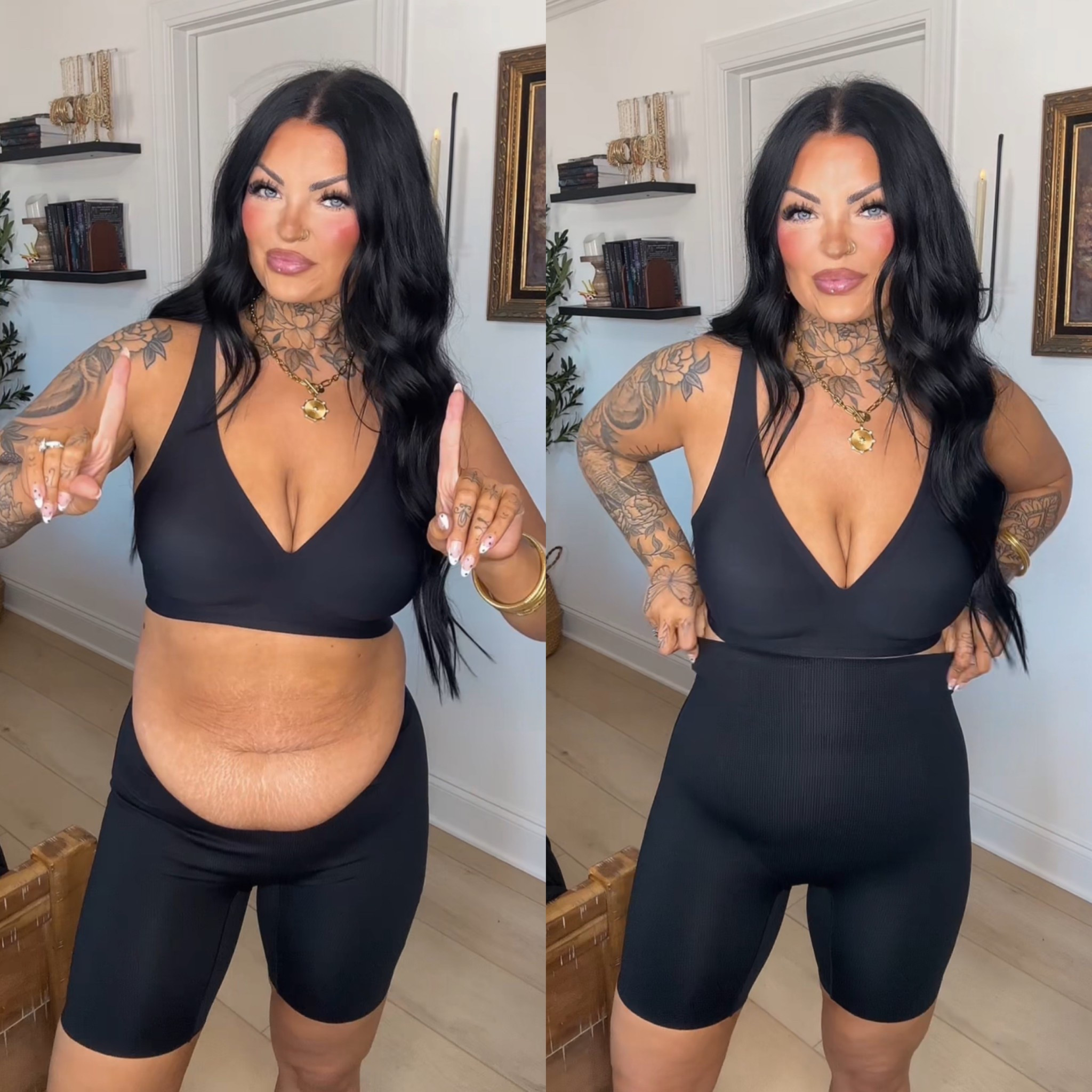 Size Large in both! Best shapewear shorts on the market! Super affordable and don’t roll down. 

#LTKMidsize #LTKSaleAlert #LTKootd