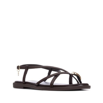 XTI Women's Flat Strappy Sandals 145358 Brown 9.5 | Target