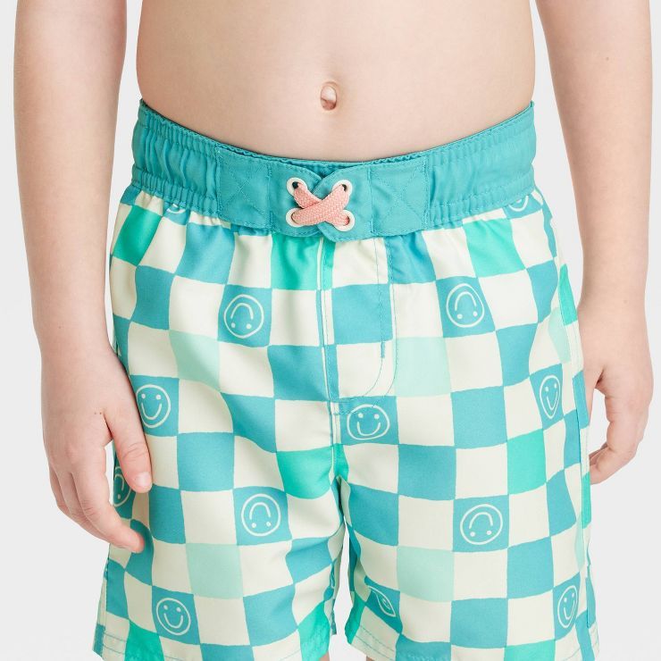 Toddler Boys' Checkered Swim Shorts - Cat & Jack™ Green | Target