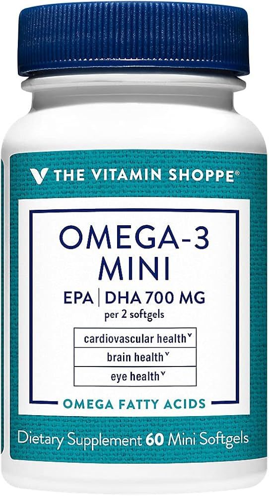 The Vitamin Shoppe Omega 3 Fish Oil 1000mg, EPA 570mg & DHA 130mg, Purity Assured, Molecularly Di... | Amazon (US)