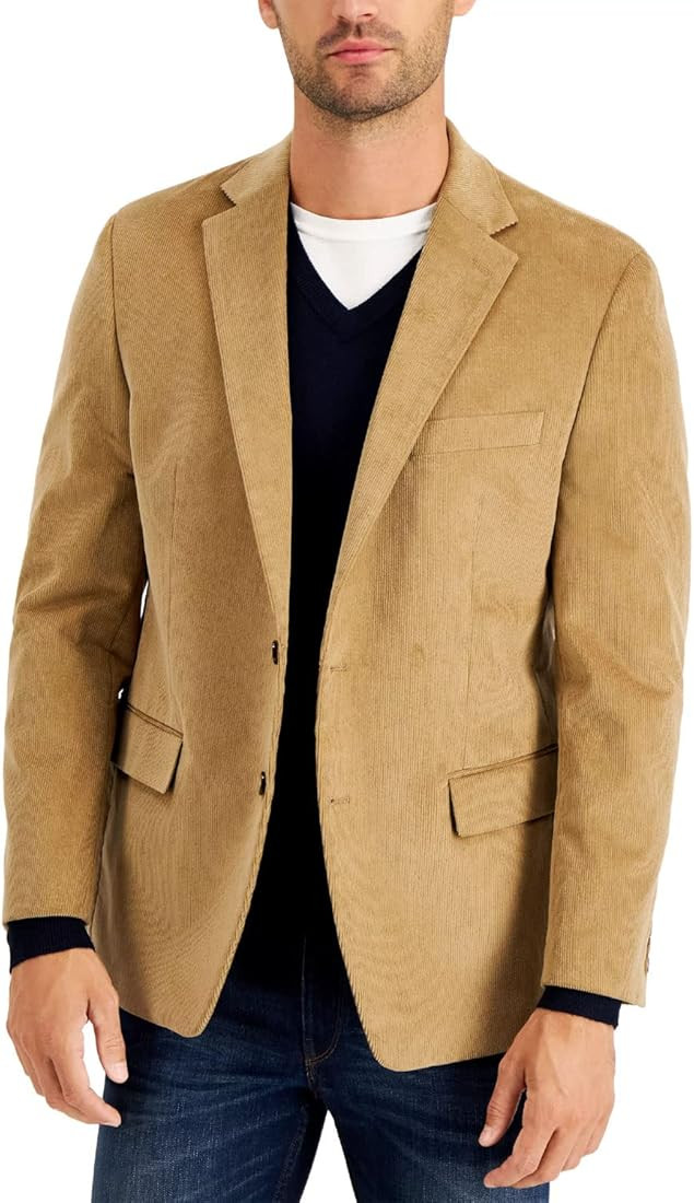 Mens Classic Fit Corduroy Strecht Sport Coat 42 Long Camel | Amazon (US)