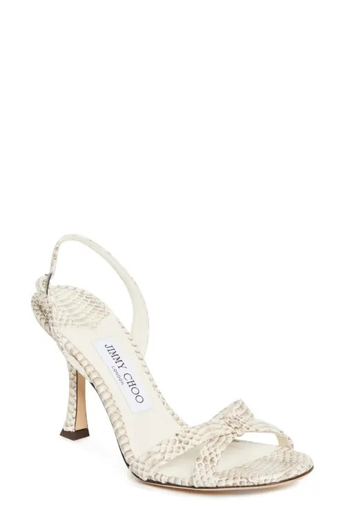 Jimmy Choo Elsy Snakeskin Embossed Slingback Sandal in Roccia at Nordstrom, Size 11.5Us | Nordstrom