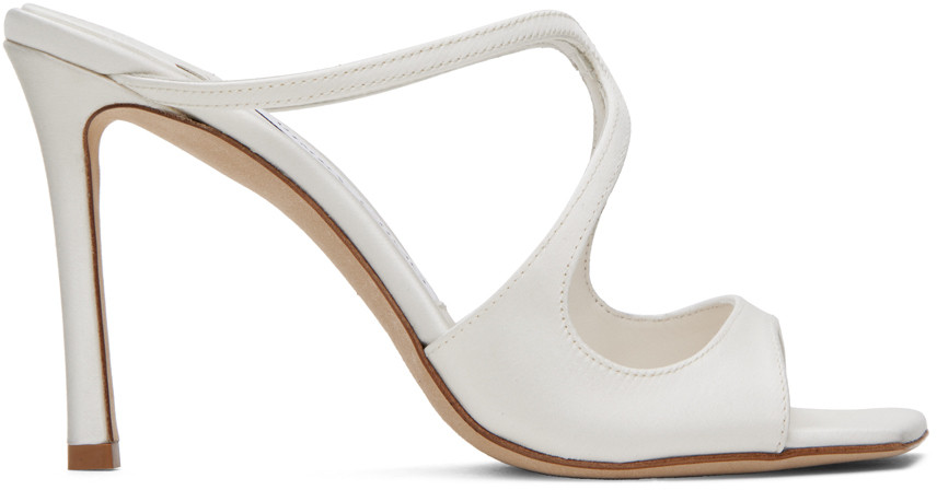 Jimmy Choo White Anise 95 Heeled Sandals | SSENSE