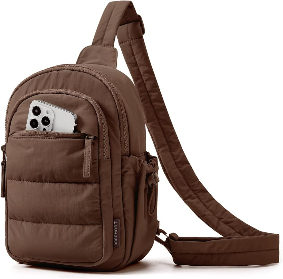 BAGSMART Small Sling Bag for Women, Puffer Crossbody Bag Purses Hobo Handbag Fanny Packs for Trav... | Amazon (US)