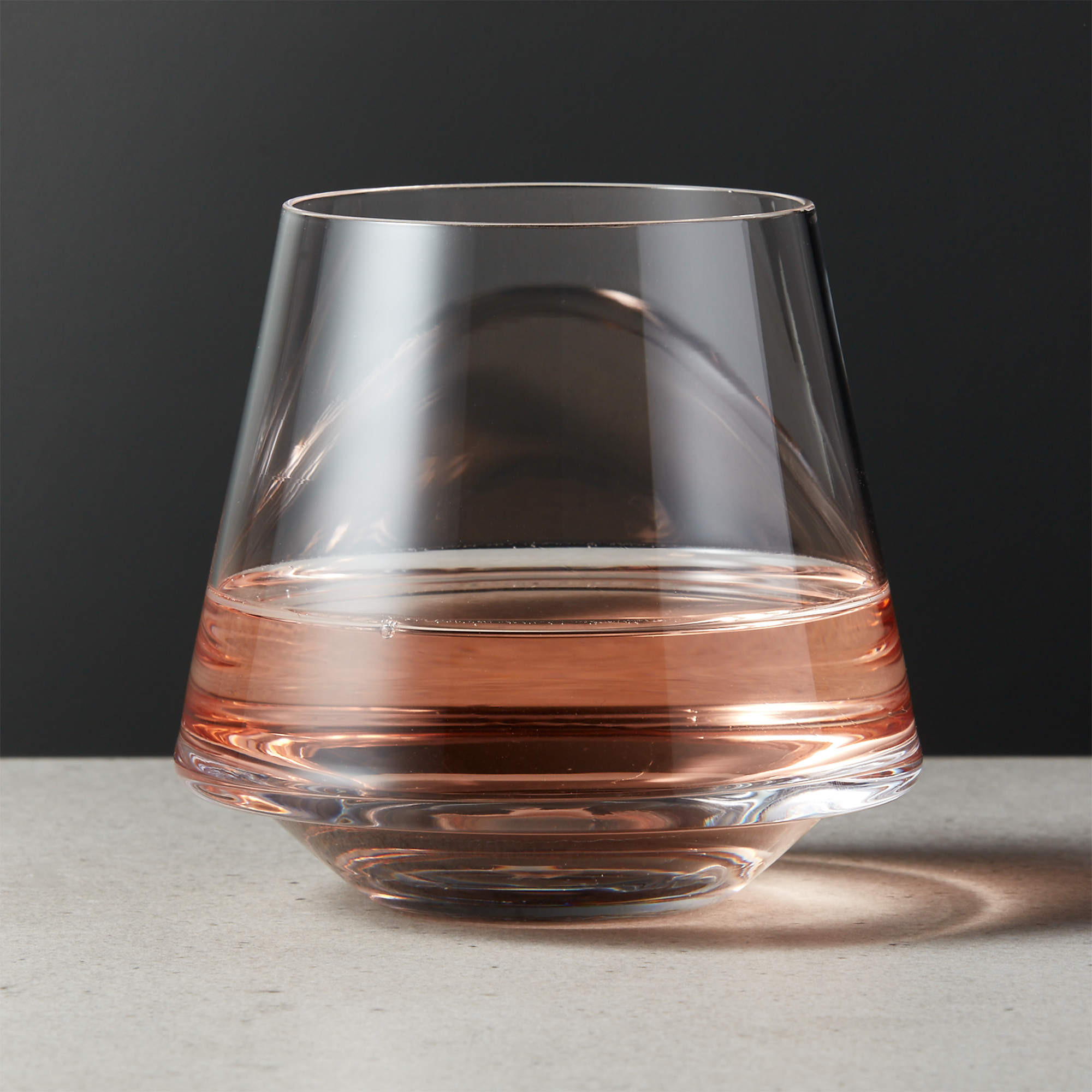 Joplin Clear Stemless Wine Glass + Reviews | CB2 | CB2