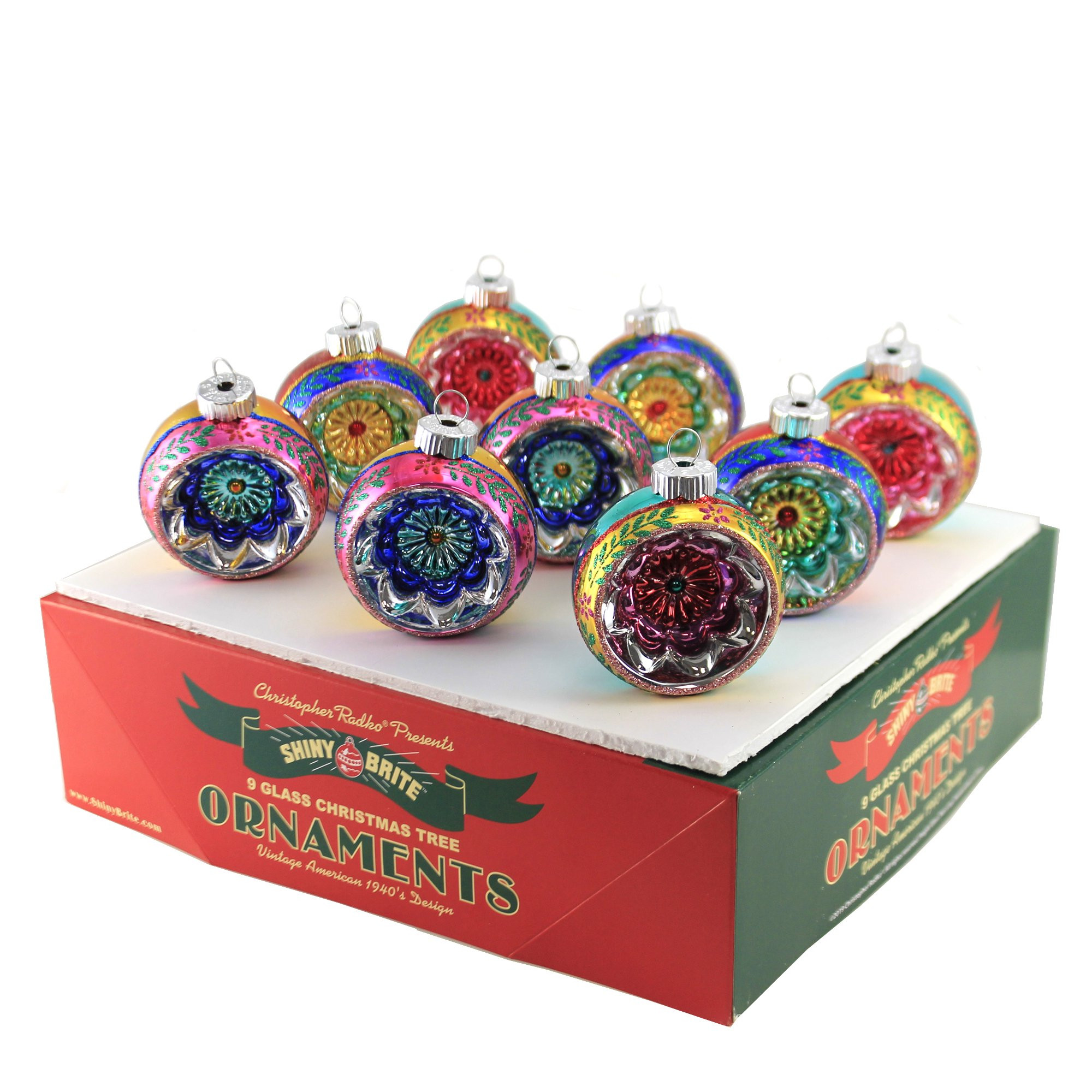 Shiny Brite CC Reflector Rounds Glass Christmas Ornament 4027748. | Walmart (US)