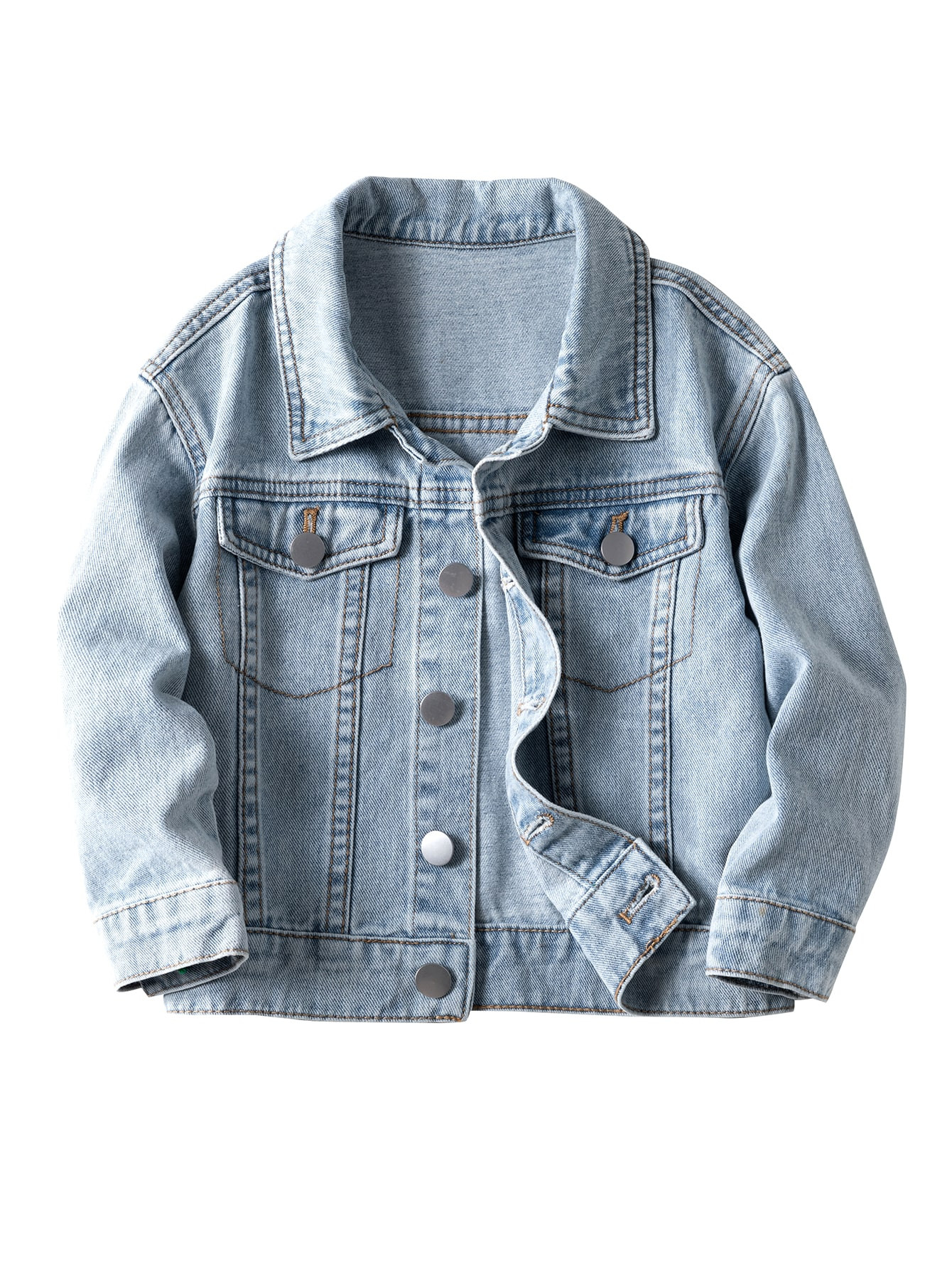 Toddler Boys Flap Detail Denim Jacket | SHEIN