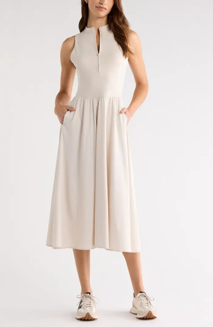 Atlas Zip Front Sleeveless Midi Dress | Nordstrom