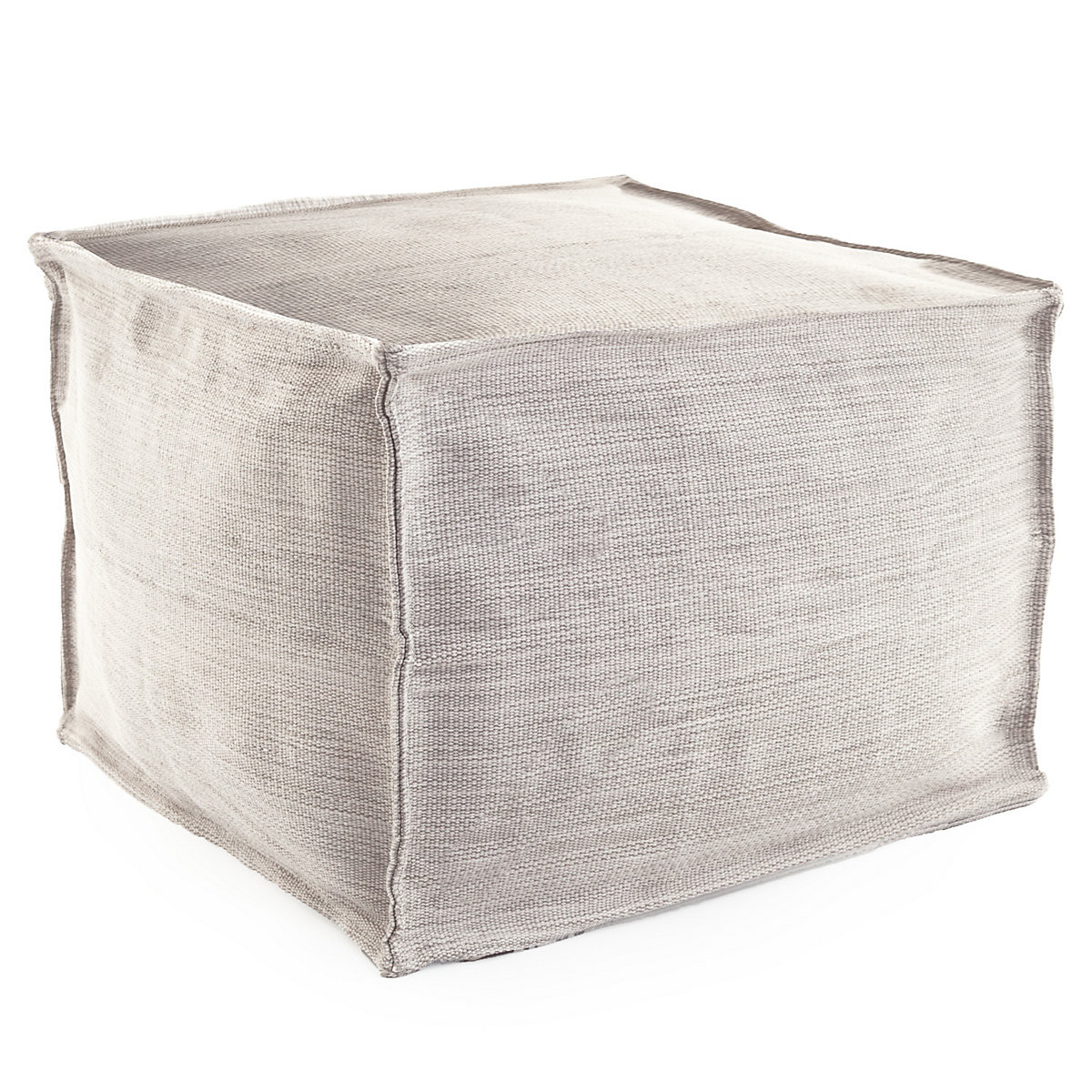 Mingled Platinum Indoor/Outdoor Pouf | Fresh American | Annie Selke