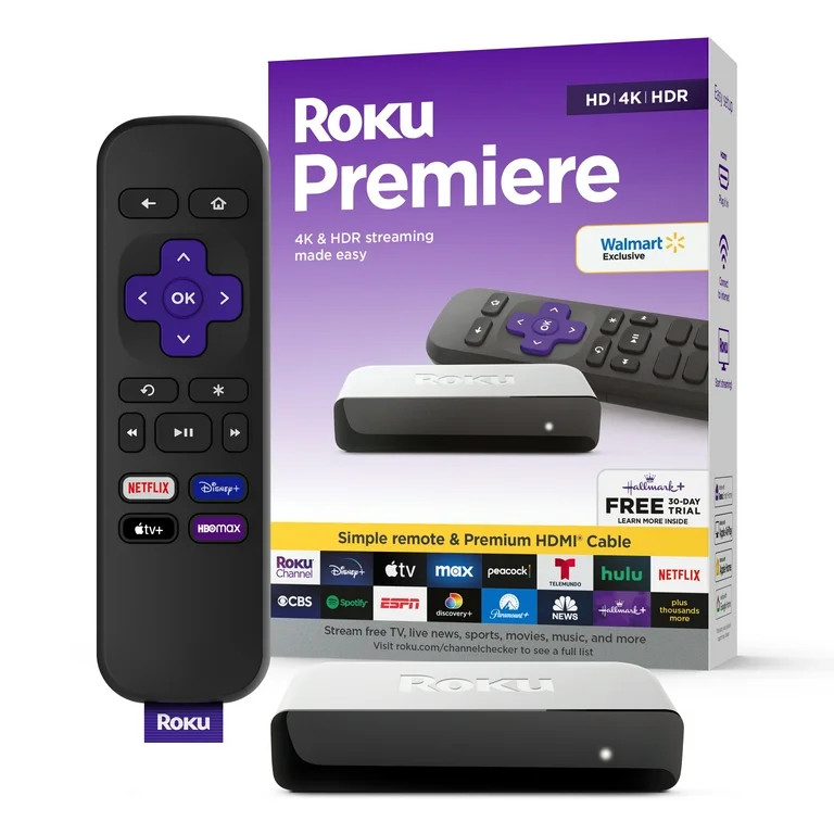 Roku Premiere | 4K/HDR Streaming Media Player Wi-Fi® Enabled with Premium High Speed HDMI® Cabl... | Walmart (US)