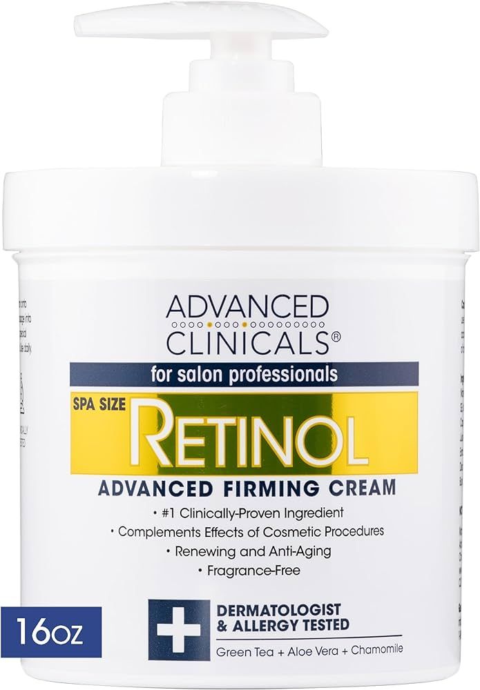 Advanced Clinicals Retinol Cream. Spa Size for Salon Professionals. Moisturizing Formula Penetrat... | Amazon (US)