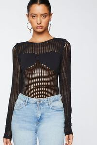 Sheer Mesh Long-Sleeve Bodysuit | Forever 21 | Forever 21 (US)