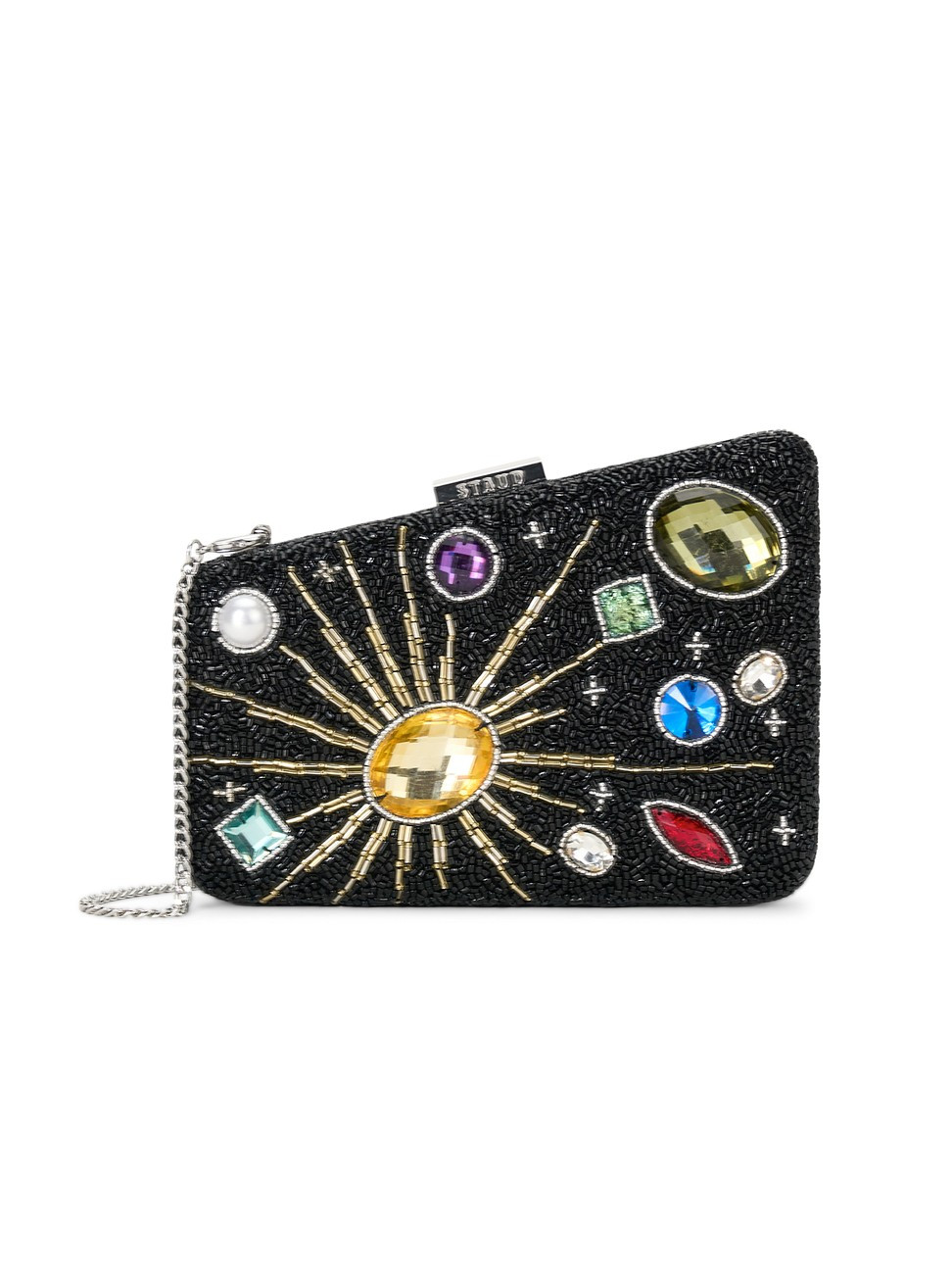 Women's Carmella Beaded Leather Clutch - Black Celestial | Saks Fifth Avenue
