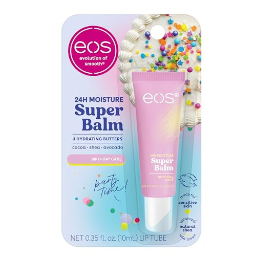 eos 24H Moisture Super Balm - Birthday Cake, Lip Mask, Day or Night Lip Treatment, Made for Sensitive Skin, Nourishing, Shea Butter, 0.35 fl oz | Amazon (US)