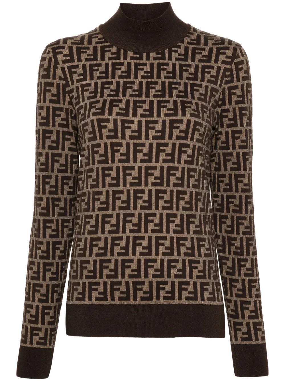 FENDI FF-jacquard Sweater | Brown | FARFETCH | Farfetch Global