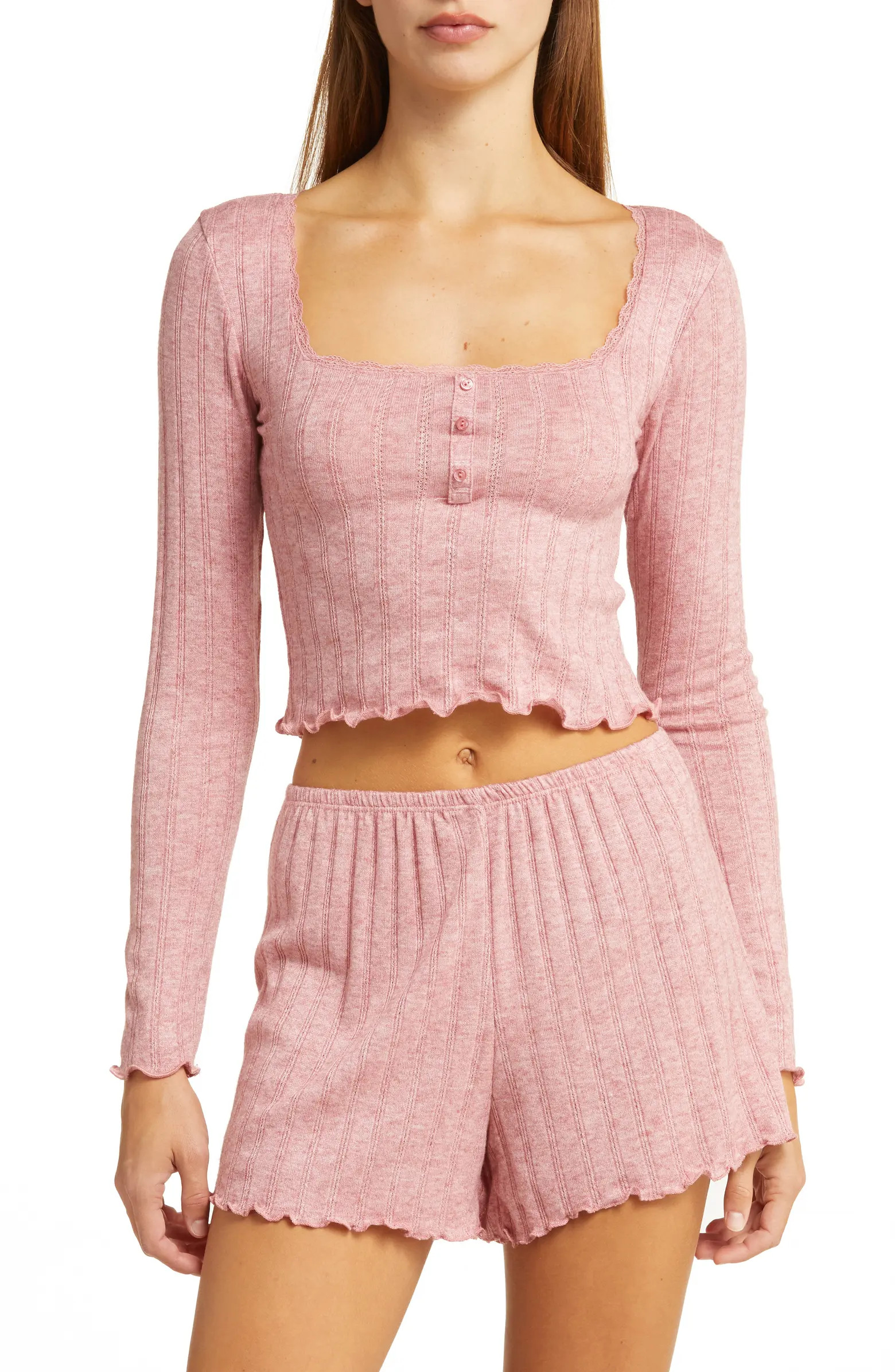 Pointelle Rib Short Pajamas | Nordstrom