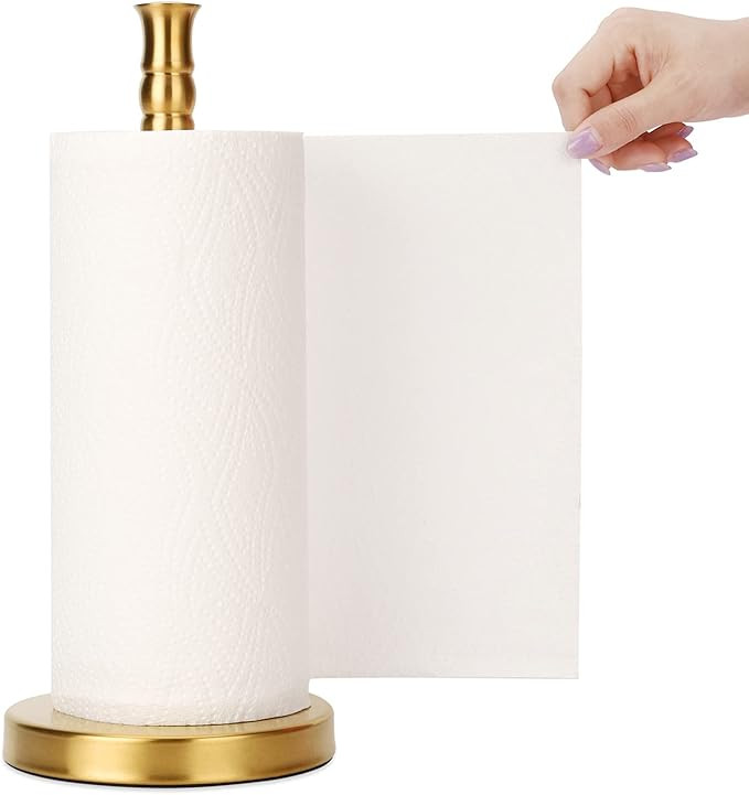 Paper Towel Holder Countertop, Weighted Base for One-Handed Tear, Free Standing Paper Towel Holde... | Amazon (US)