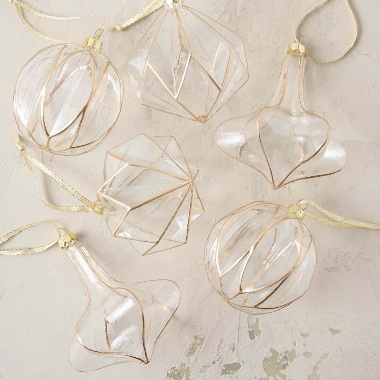 Vintage Glass and Gold Ornaments Set of 6 | Magnolia