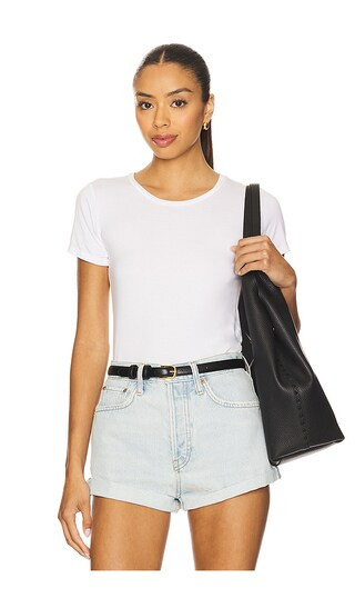 Tucker Short Sleeve Fitted Tee in White | Revolve Clothing (Global)