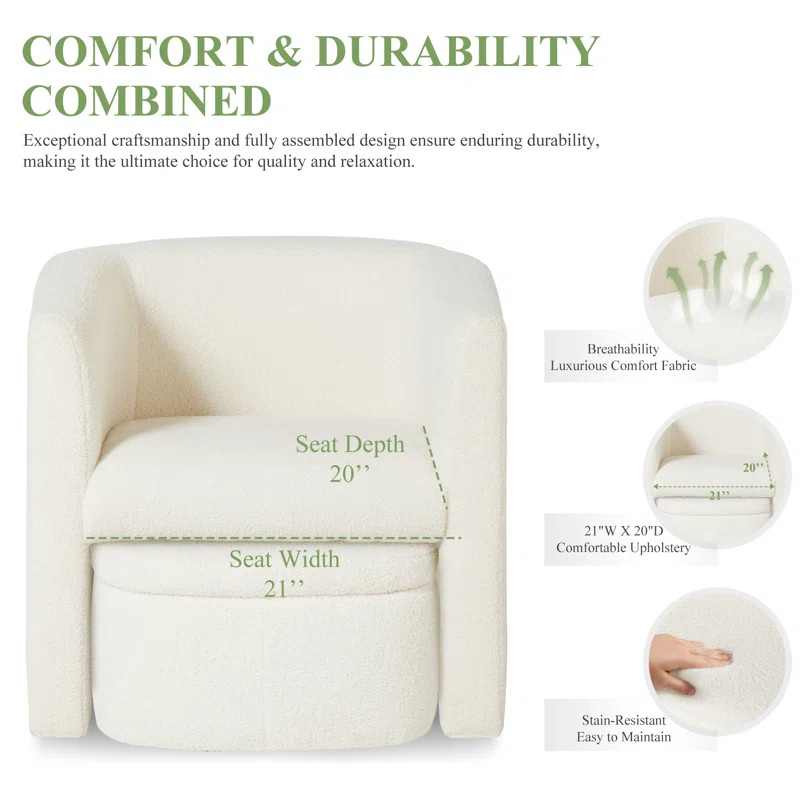 Braedin Upholstered Accent Chair & Storable Ottoman | Wayfair North America