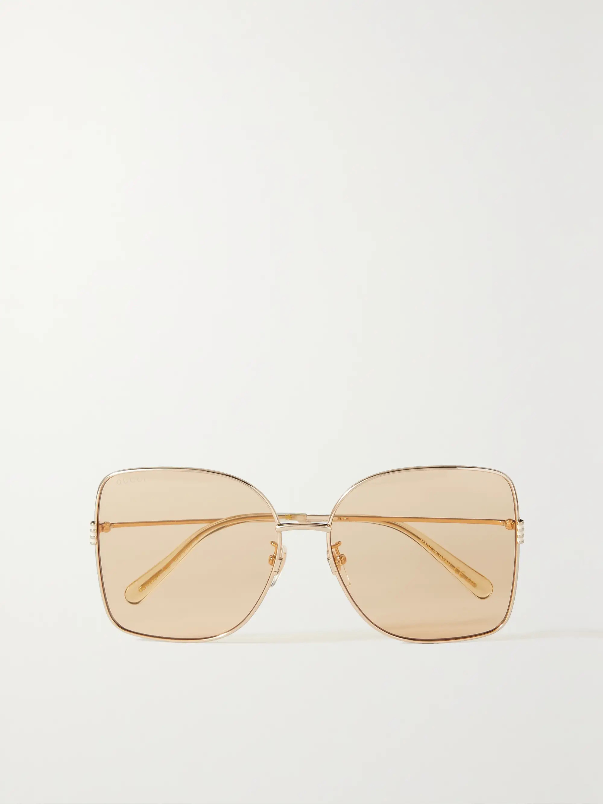 GG oversized square-frame gold-tone sunglasses | NET-A-PORTER (UK & EU)