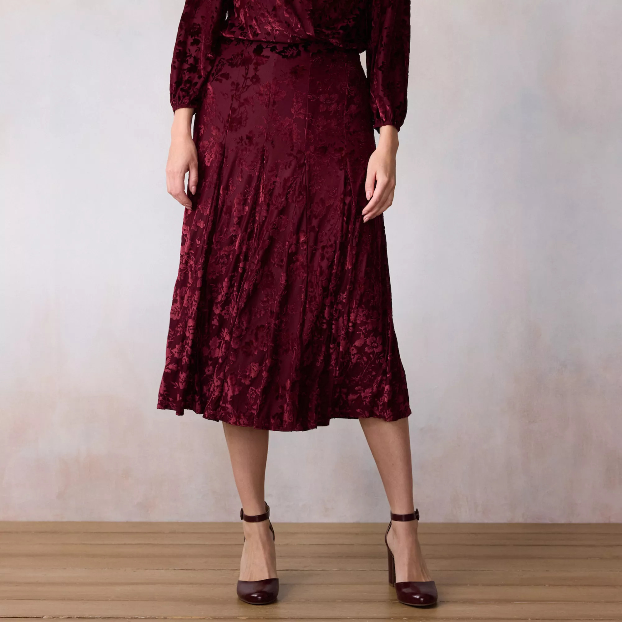 Petite LC Lauren Conrad Godet Midi Skirt | Kohl's