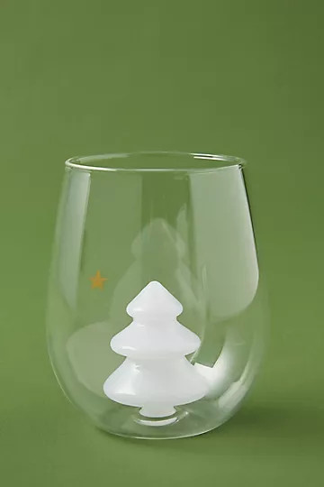 Yuletide Stemless Wine Glass | Anthropologie (US)