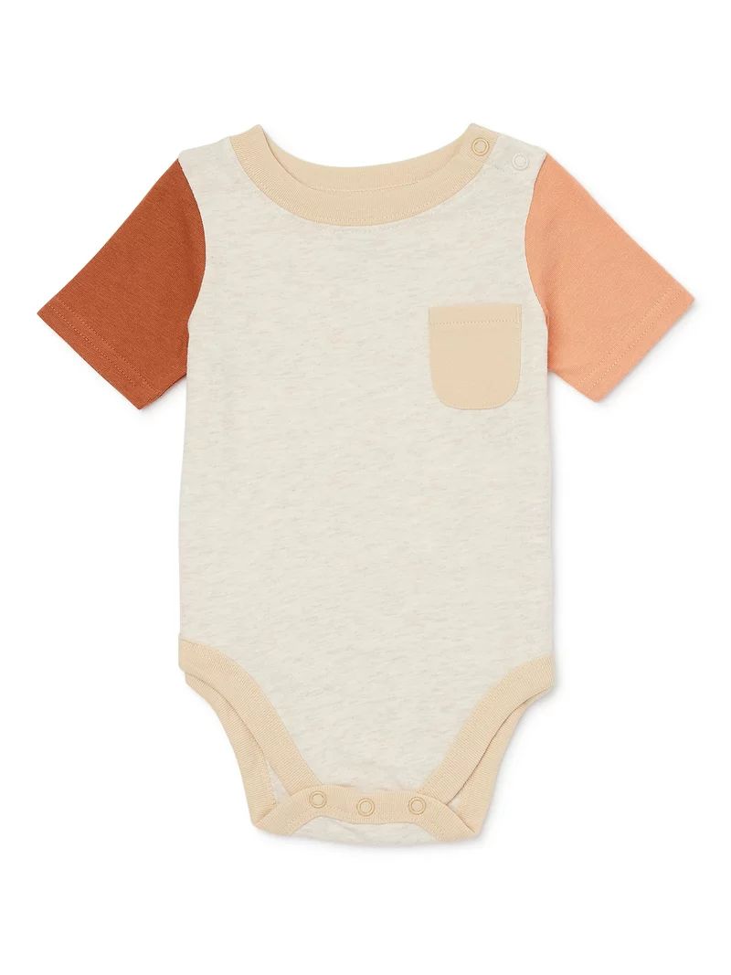 Garanimals Baby Boy Short Sleeve Cotton Solid Bodysuit, Sizes 0-24 Months | Walmart (US)