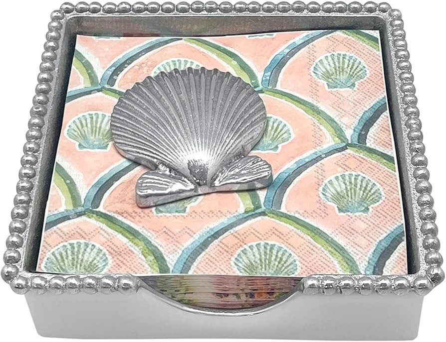 Mariposa Scallop Shell Beaded Napkin Box | Amazon (US)