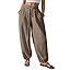 Bsubseach Womens Cotton Harem Pants Elastic Waist Baggy Pant Drawstring Balloon Trouser Loose Bea... | Amazon (US)