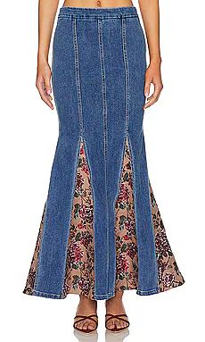 Majorelle Luda Maxi Skirt in Washed Blue from Revolve.com | Revolve Clothing (Global)