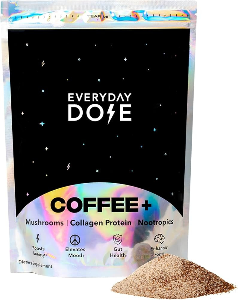 The Mushroom Coffee by Everyday Dose Premium Coffee Extract with Grass-Fed Collagen, Chaga, Lions... | Amazon (US)
