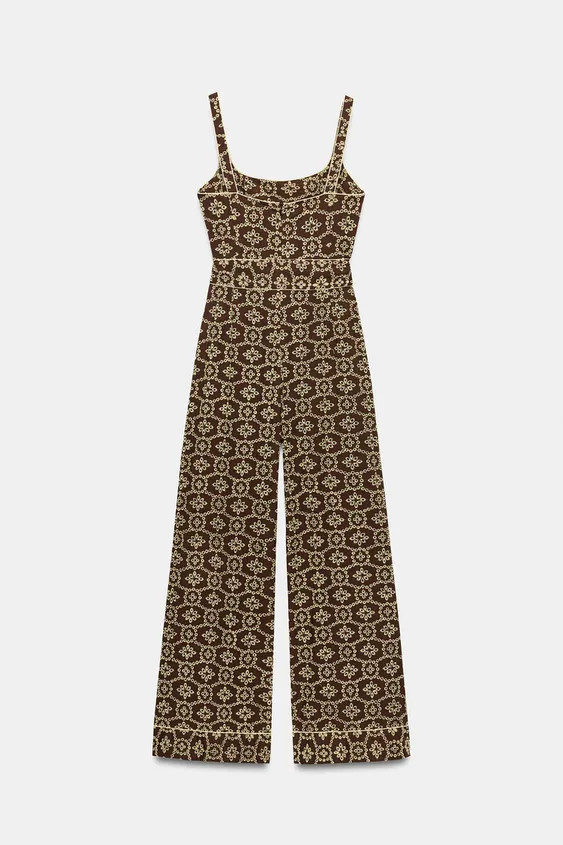 EMBROIDERED JUMPSUIT WITH BELT | Zara US