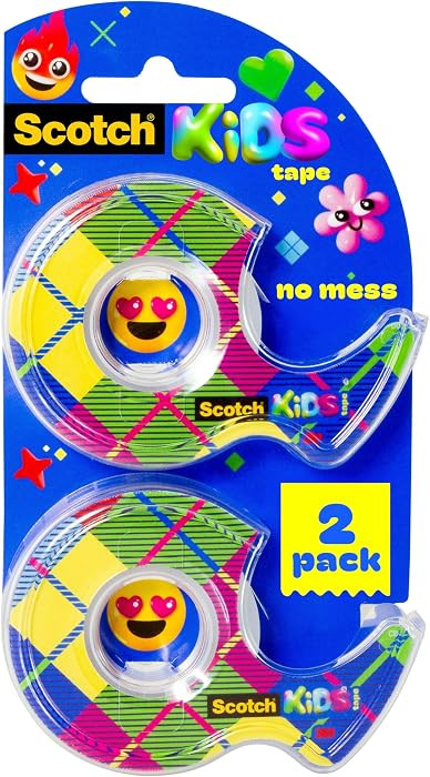 Scotch Kids Tape Dispenser, Invisible, Kid Approved No Mess Fun, 2 Tape Rolls with Dispensers, 3/... | Amazon (US)