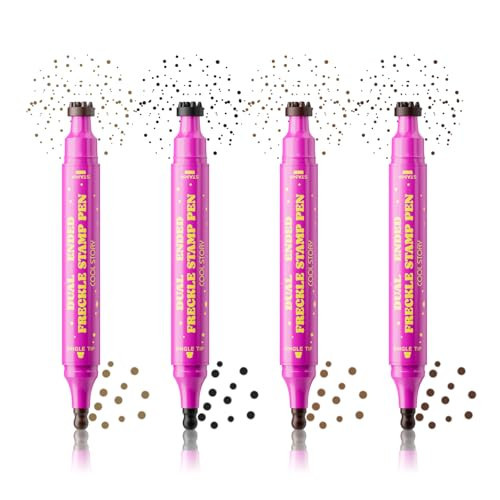 Beauty Glazed Dual-Ended Freckle Stamp Pen – Realistic Faux Freckles Makeup with Soft Sponge Stamp & Precision Tip – Waterproof Long-Lasting Freckle Marker for Natural or Bold Looks (4PCS) | Amazon (US)