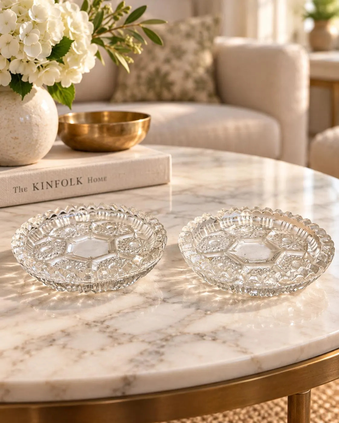 Vintage Italian Pressed Glass Coasters Set of 2 | Etsy (Global)