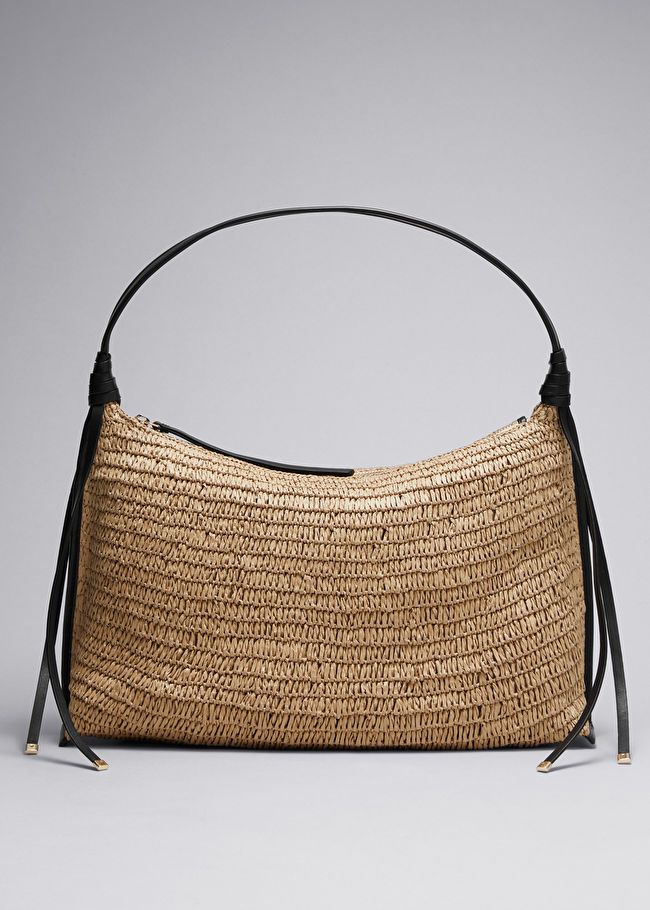 Leather-Detailed Straw Bag | & Other Stories US