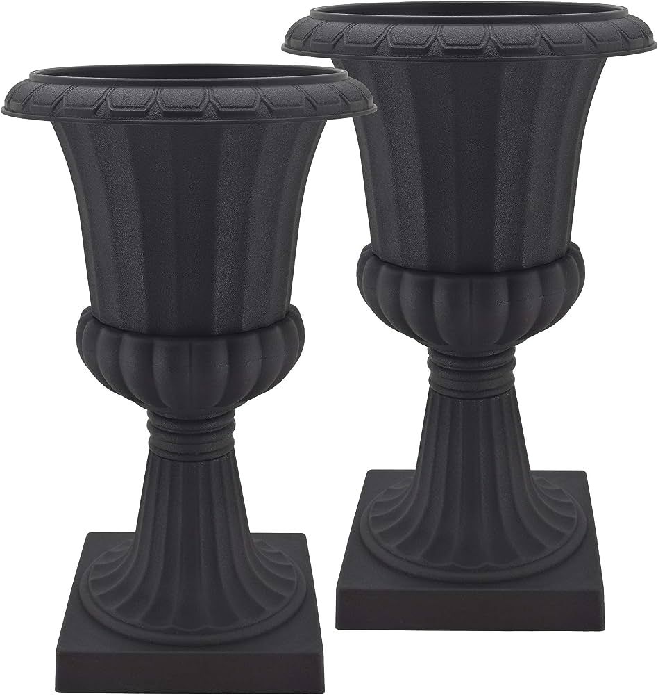Arcadia Garden Products PL51BK-2 Deluxe Plastic Urn(Pack of 2), Black, 16"x27" | Amazon (US)