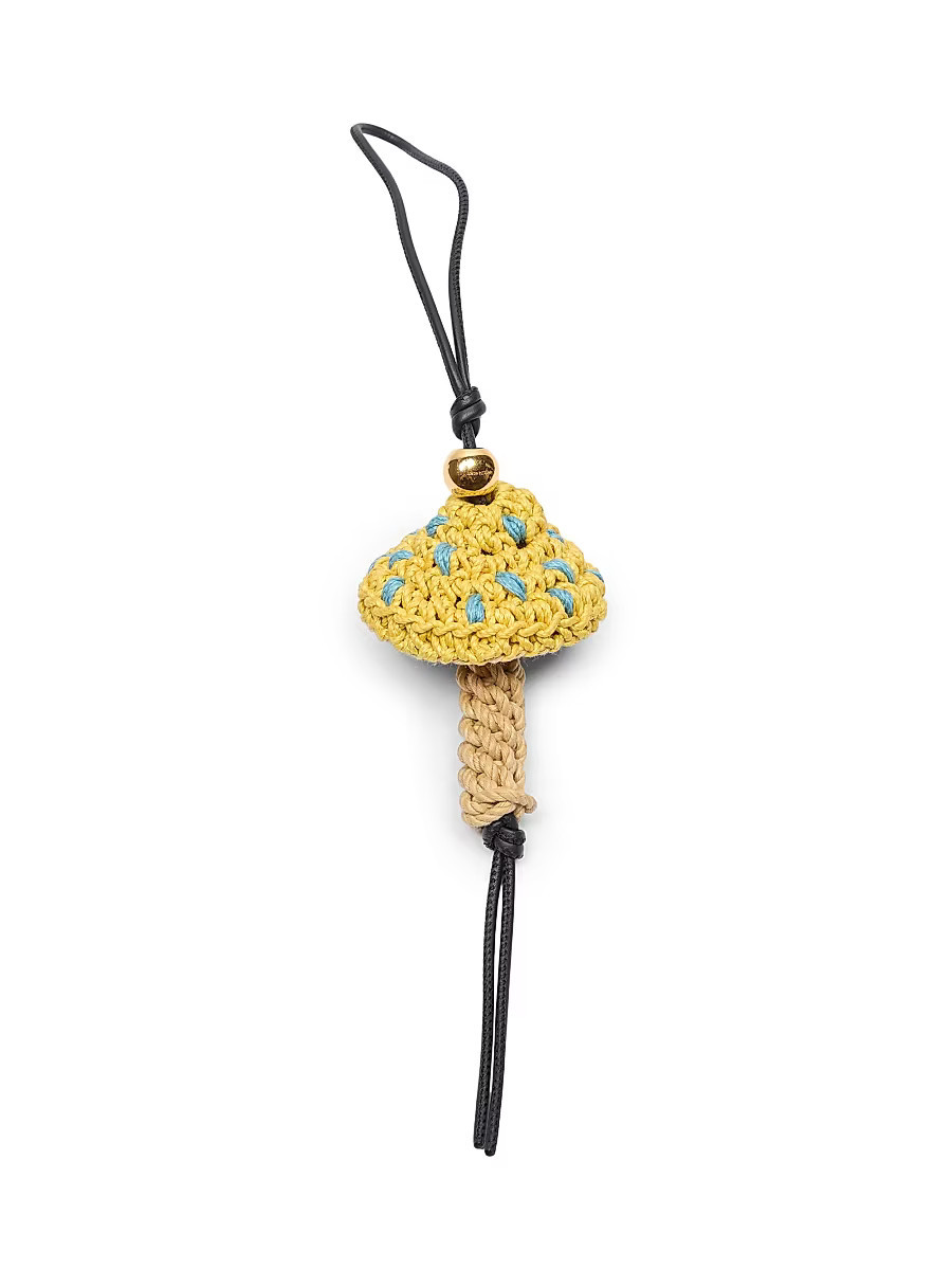 LOEWE Women's Linen-Blend Mushroom Charm - Yellow Natural | Saks Fifth Avenue