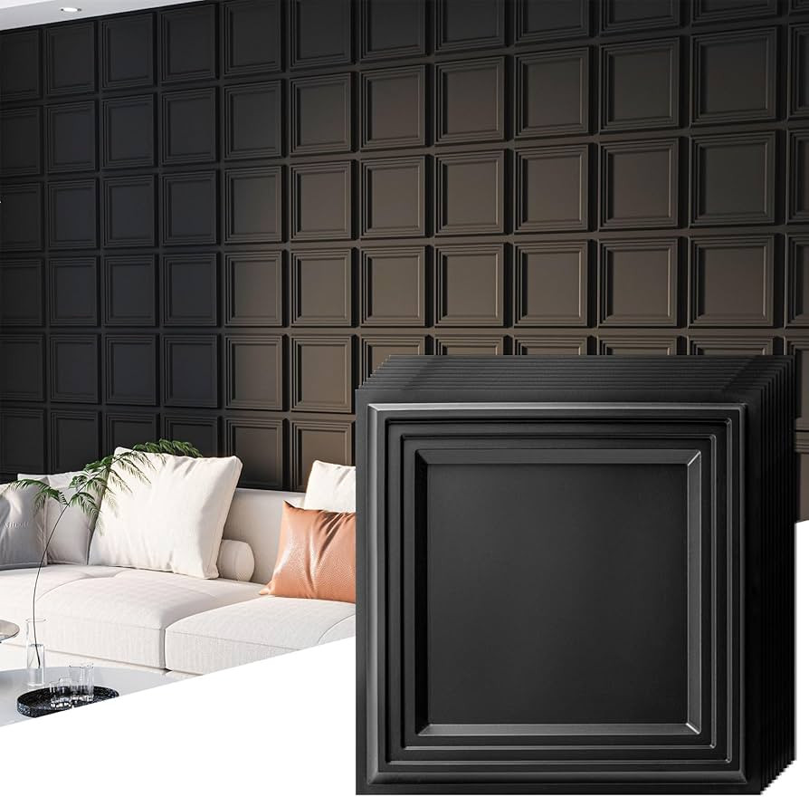 Art3d 33-Pack 3D Wall Panel for Interior Wall D\u00e9cor, Diamond Textured PVC Accent Wall Paneli... | Amazon (US)