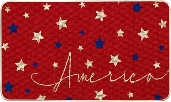 Artoid Mode Red Stars 4th of July Doormat, Memorial Day Home Decor Patriotic Liberty Low-Profile ... | Amazon (US)