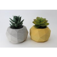 Concrete Geometric Planter Mold, Cement Pot Silicone Mould, Gypsum Concrete Flower Mold For Succulen | Etsy (US)