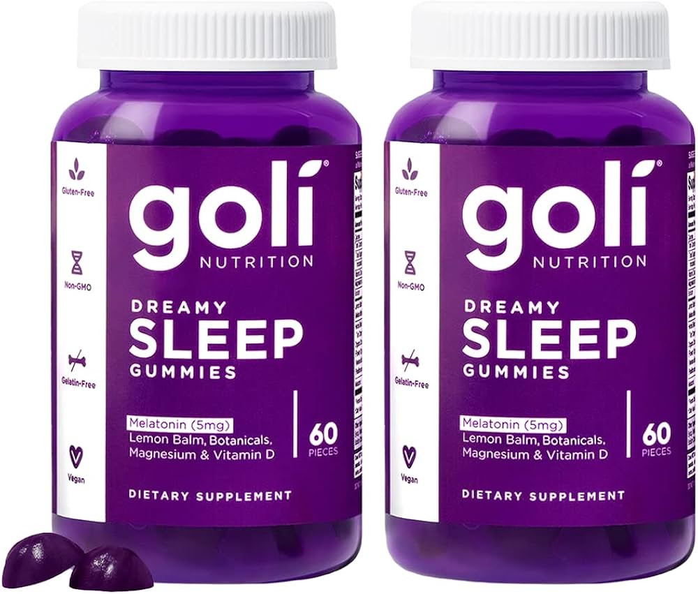 Goli Dreamy Sleep Gummy - 60 Count (Pack of 2) - Melatonin, Vitamin D, Magnesium, and Lemon Balm ... | Amazon (US)