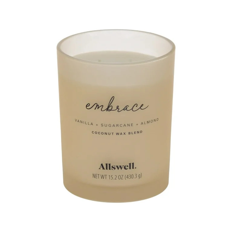Allswell Embrace (Vanilla + Sugarcane + Almond) Scented 2-Wick 15oz Spa Jar Candle | Walmart (US)