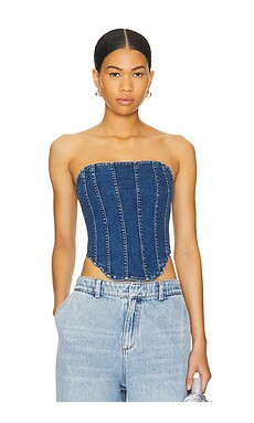 Good American Corset Tube in Indigo637 from Revolve.com | Revolve Clothing (Global)